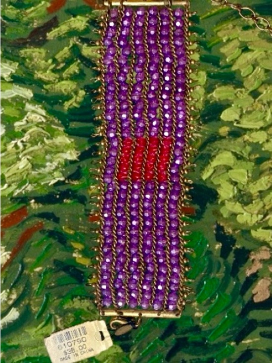 Jewelry - CHICO’S PURPLE AND PINK BEADED BRACELET